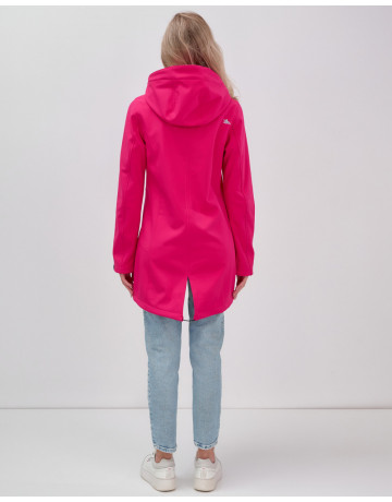 Женская спортивная парка с капюшоном softshell, розовая.