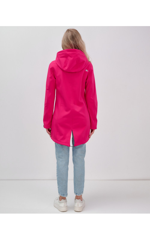 Женская спортивная парка с капюшоном softshell, розовая.
