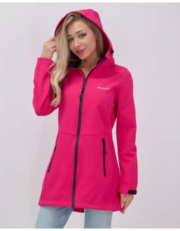 Женская спортивная парка с капюшоном softshell, розовая.