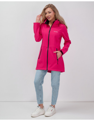Женская спортивная парка с капюшоном softshell, розовая.
