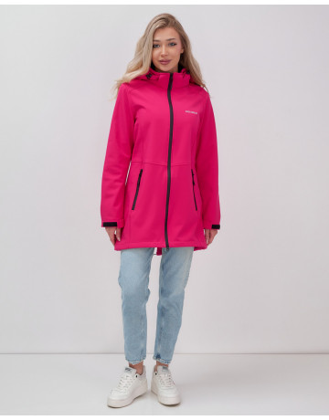 Женская спортивная парка с капюшоном softshell, розовая.