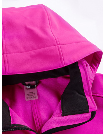 Женская спортивная парка с капюшоном softshell, розовая.
