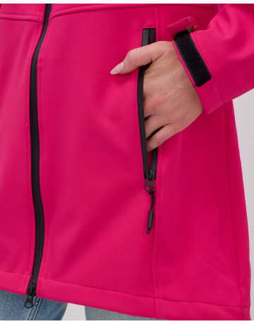Женская спортивная парка с капюшоном softshell, розовая.
