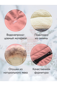 Розовая зимняя куртка-парка для девочки-подростка с капюшоном и мехом
