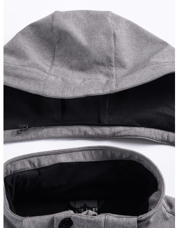 Мужская спортивная парка с капюшоном, softshell, серая