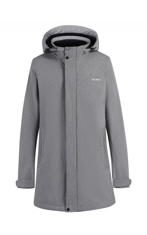 Мужская спортивная парка с капюшоном, softshell, серая