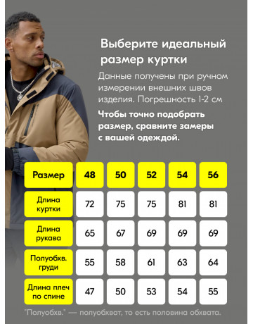 Мужской горнолыжный костюм зимний бежевый