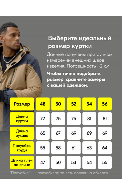 Мужской горнолыжный костюм зимний бежевый