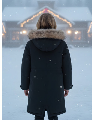 Тёплая детская парка с регулируемой посадкой.