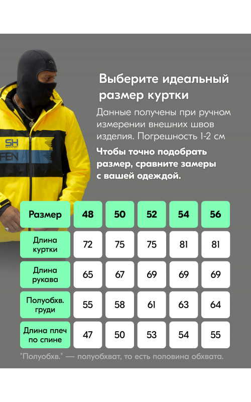 Мужской горнолыжный костюм зимний жёлтый