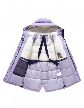 Зимняя парка для девочки-подростка с меховой подкладкой и ветро- и влагоотталкивающей тканью.