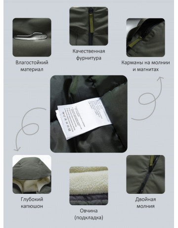 Мужская зимняя парка с капюшоном для активного отдыха