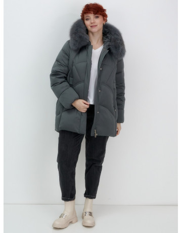 Пуховик для женщин с мехом песца
