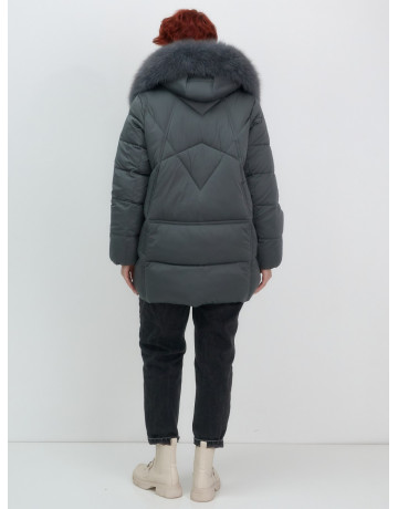 Пуховик для женщин с мехом песца