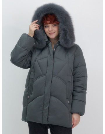 Пуховик для женщин с мехом песца