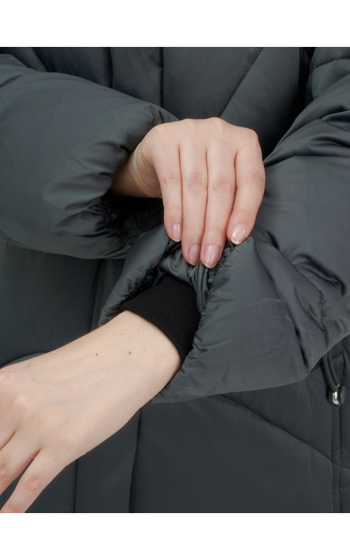 Пуховик для женщин с мехом песца