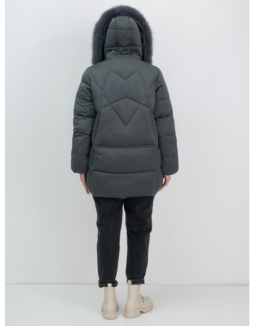 Пуховик для женщин с мехом песца