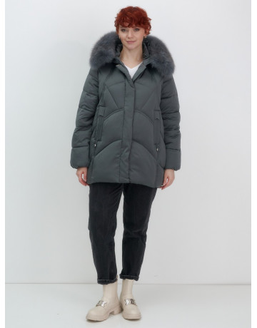 Пуховик для женщин с мехом песца