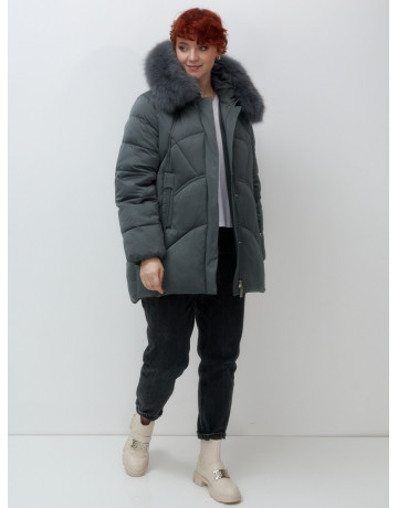 Пуховик для женщин с мехом песца