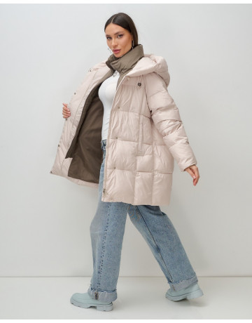 Женская зимняя куртка с капюшоном, размер 48–56.