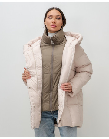 Женская зимняя куртка с капюшоном, размер 48–56.