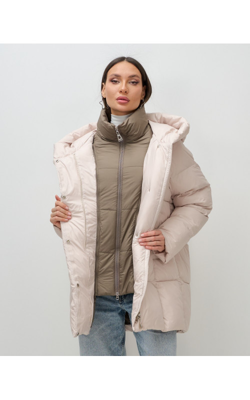 Женская зимняя куртка с капюшоном, размер 48–56.