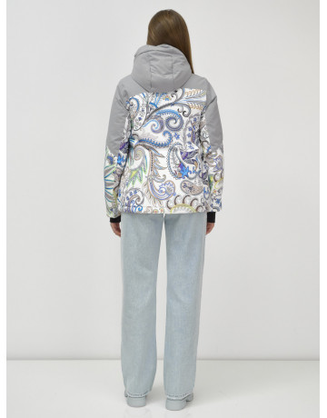 Женская горнолыжная куртка, светло-серый, зима.