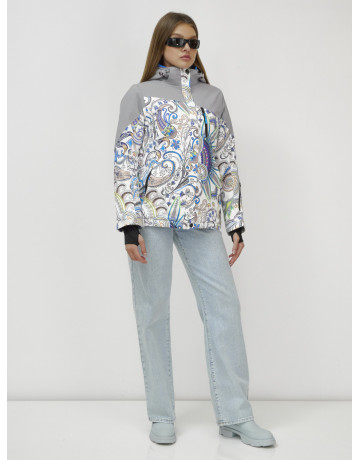 Женская горнолыжная куртка, светло-серый, зима.