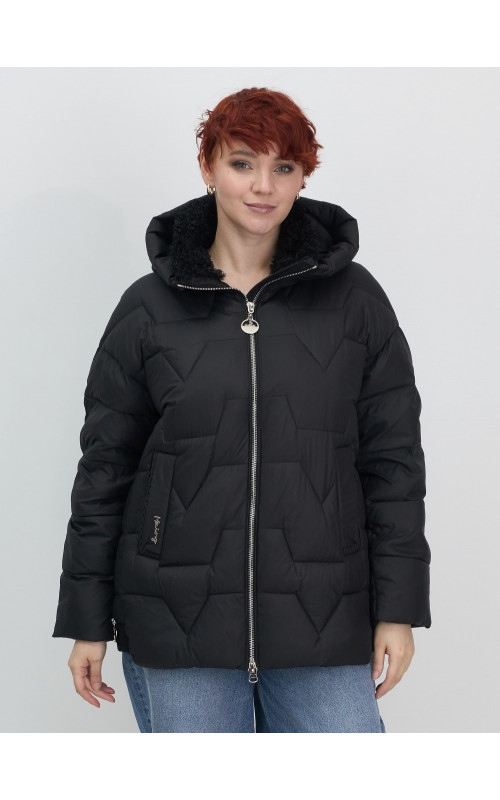 Пуховик для женщин с искусственной овчиной — тепло и стиль зима 2025