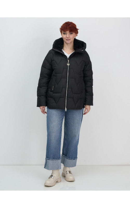 Пуховик для женщин с искусственной овчиной — тепло и стиль зима 2025