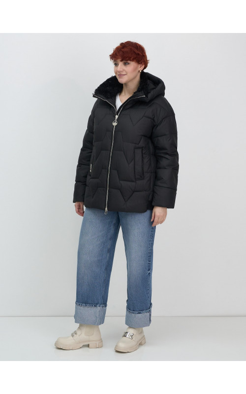 Пуховик для женщин с искусственной овчиной — тепло и стиль зима 2025