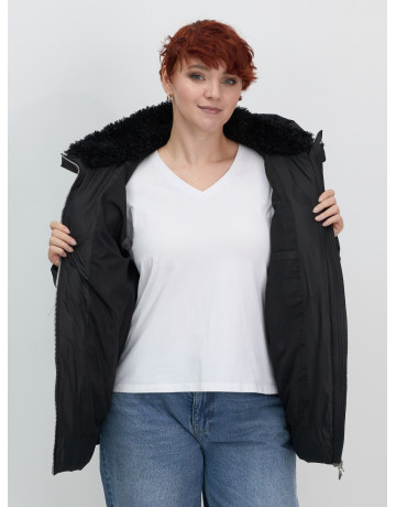 Пуховик для женщин с искусственной овчиной — тепло и стиль зима 2025