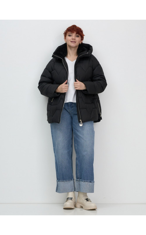 Пуховик для женщин с искусственной овчиной — тепло и стиль зима 2025