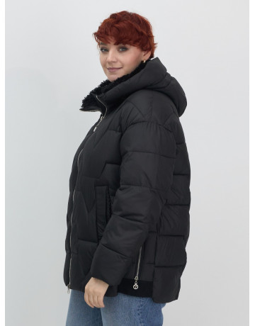 Пуховик для женщин с искусственной овчиной — тепло и стиль зима 2025