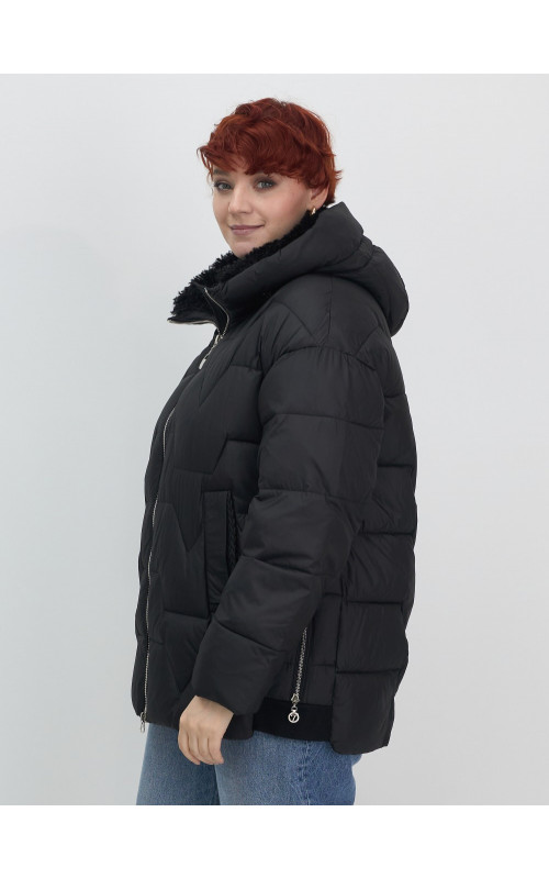 Пуховик для женщин с искусственной овчиной — тепло и стиль зима 2025