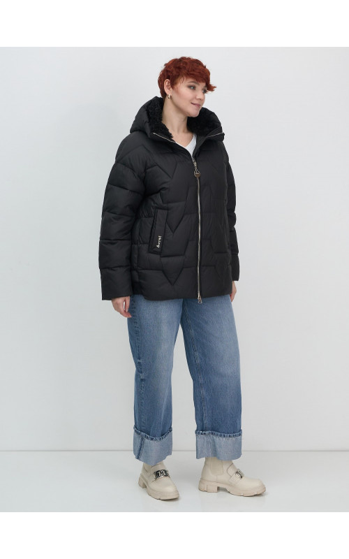 Пуховик для женщин с искусственной овчиной — тепло и стиль зима 2025