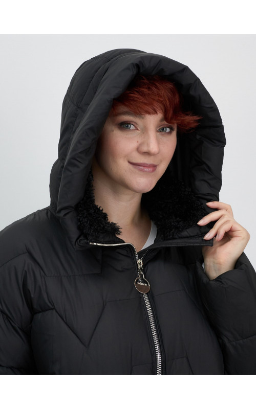 Пуховик для женщин с искусственной овчиной — тепло и стиль зима 2025