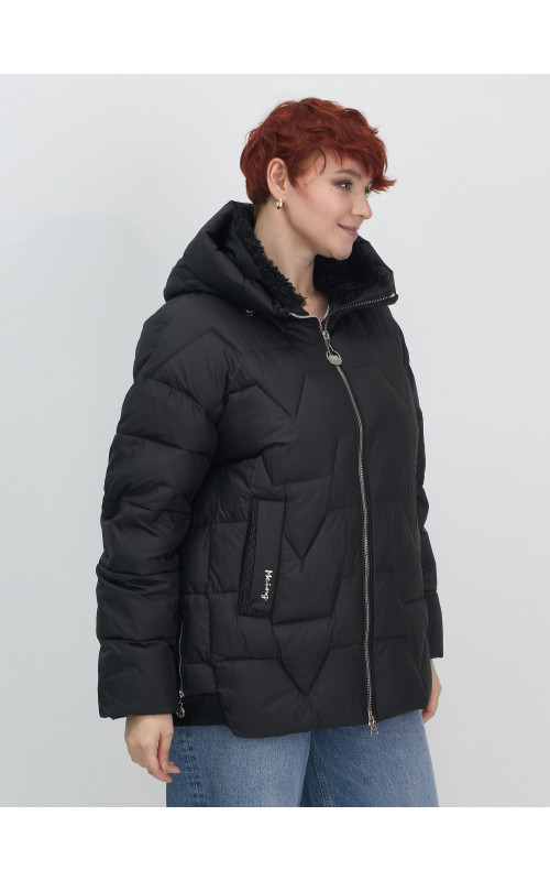 Пуховик для женщин с искусственной овчиной — тепло и стиль зима 2025