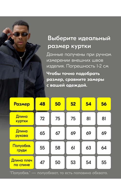 Мужской зимний горнолыжный костюм, тёмно-серый