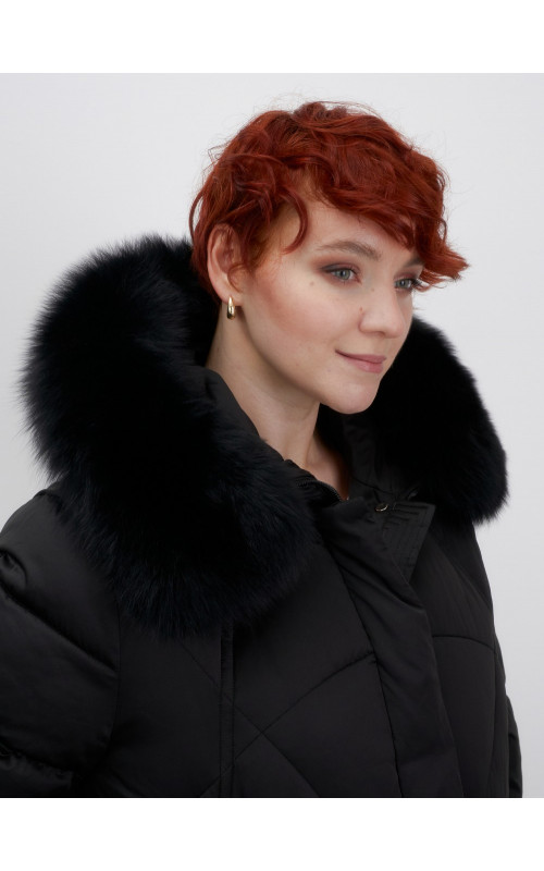 Пуховик для женщин с мехом песца
