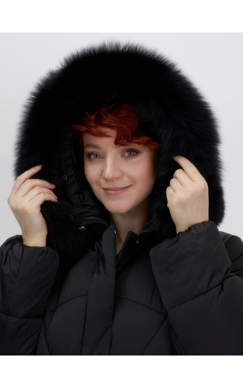 Пуховик для женщин с мехом песца