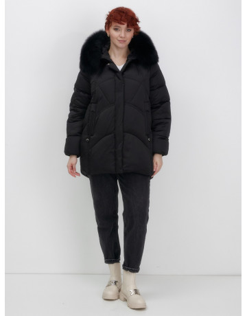 Пуховик для женщин с мехом песца