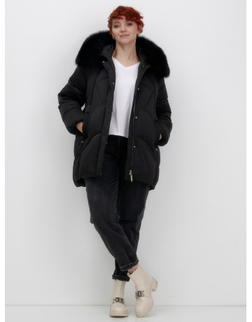 Пуховик для женщин с мехом песца