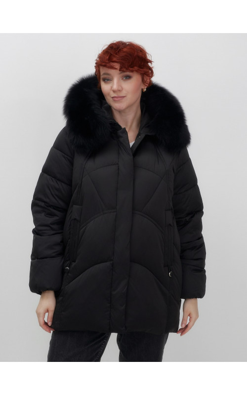 Пуховик для женщин с мехом песца