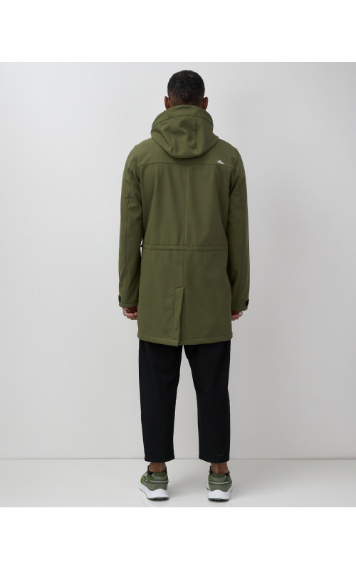 Мужская спортивная парка с капюшоном softshell, хаки