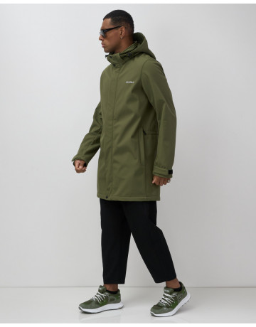 Мужская спортивная парка с капюшоном softshell, хаки