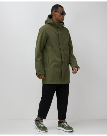 Мужская спортивная парка с капюшоном softshell, хаки