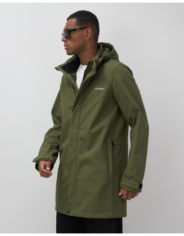 Мужская спортивная парка с капюшоном softshell, хаки