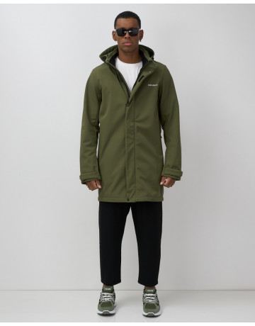 Мужская спортивная парка с капюшоном softshell, хаки