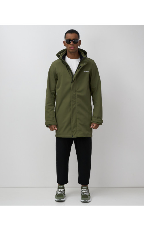 Мужская спортивная парка с капюшоном softshell, хаки